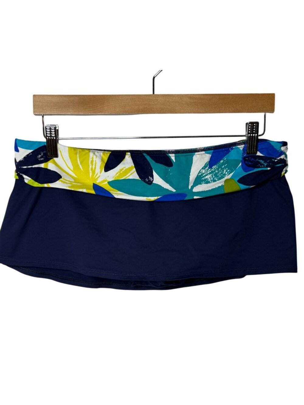 La Blanca Rod Beattie Size 10 Navy Floral Swim Skirt Bikini Bottom